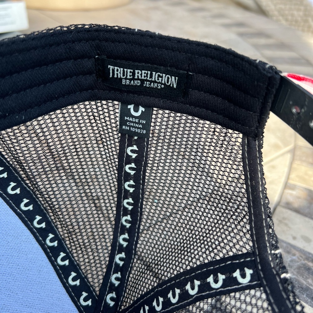TRUE RELIGION BASEBALL HAT TRUCKER CAP BUDDHA WORLD TOUR ADJUSTABLE SNAPBACK - Picture 5 of 6